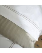 Set de 2 taies d'oreiller en satin de coton Nice taupe/blanc - 2x(50x70 cm)