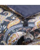 Boteh Bettdecke mit Quasten dunkelblau/gold - 140x200 cm