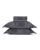 Juego de sábanas con minifunda rectangular de satén de algodón, tela floral gris oscuro, 150 x 200 cm