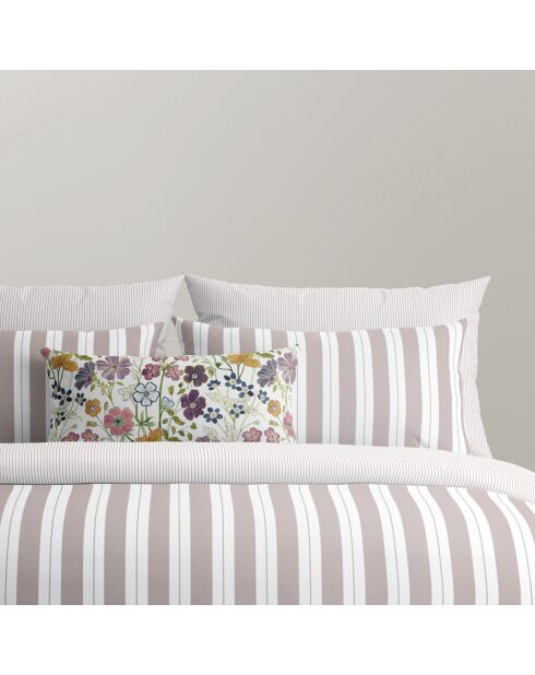 Drap plat en satin de coton Noémie vieux rose - 240x300 cm
