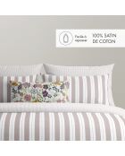 Drap plat en satin de coton Noémie vieux rose - 240x300 cm