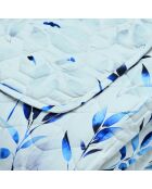 Couvre-lit XL en satin de coton Eclat bleu blanc - 220x250 cm
