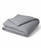 Housse de couette en percale de coton uni grise