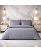 Housse de couette en percale de coton uni grise