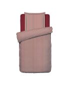 Housse de couette + taie d'oreiller en satin de coton Ysaline rouges - 140x200 cm