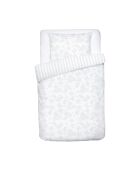 Babydekbedovertrek + kussensloop van geweven katoensatijn Jacquard Jacquard Petit Chênes Blanches - 80x120 cm