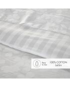 Babydekbedovertrek + kussensloop van geweven katoensatijn Jacquard Jacquard Petit Chênes Blanches - 80x120 cm