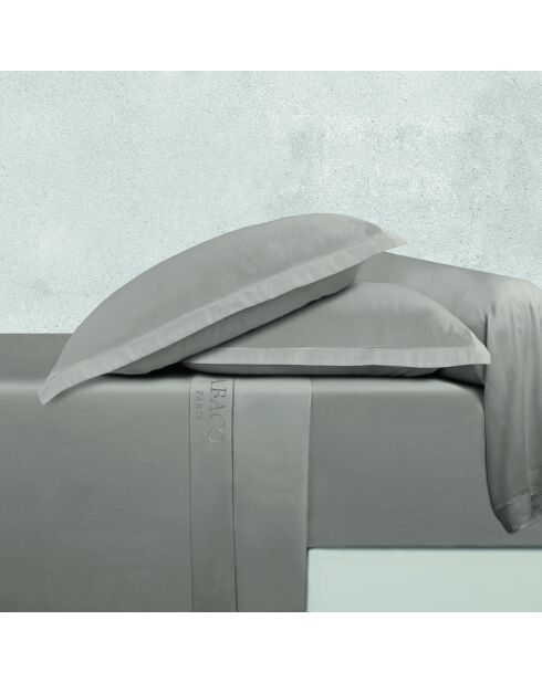 Ensemble de draps satin de coton Uni 1 baratta taupe 01 - 180x200 cm