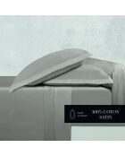 Ensemble de draps satin de coton Uni 1 baratta taupe 01 - 180x200 cm