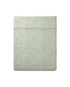 Drap plat en satin de coton Feuilles de coeur vert