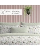 Bettlakenset Rechteckiger Mini-Kissenbezug aus Baumwollsatin Eukalyptusweiß - 150x200 cm