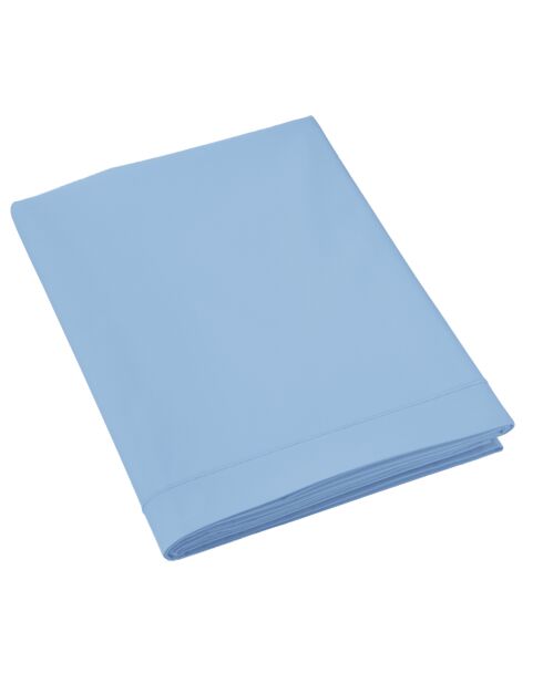 Drap plat en percale de coton uni ciel