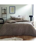 Couvre-lit en verlours côtelé Diamond taupe - 220x250 cm