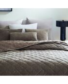 Couvre-lit en verlours côtelé Diamond taupe - 220x250 cm
