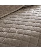 Couvre-lit en verlours côtelé Diamond taupe - 220x250 cm