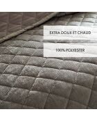 Couvre-lit en verlours côtelé Diamond taupe - 220x250 cm