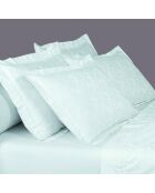 Juego de 2 fundas de almohada blancas con estampado Jacquard de satén de algodón Enchanted Flower, 2 x 63 cm