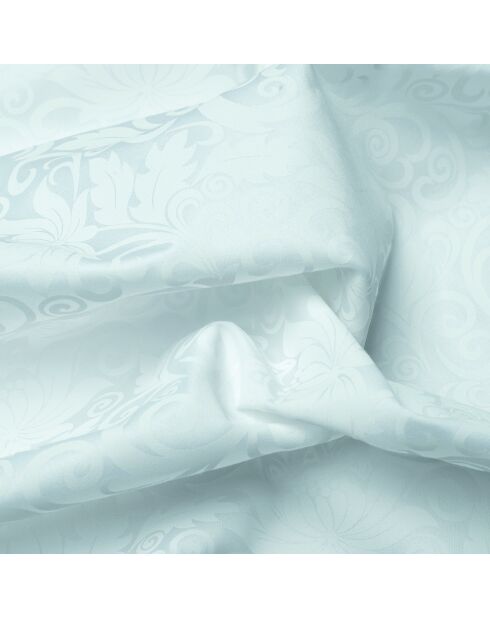 Juego de 2 fundas de almohada blancas con estampado Jacquard de satén de algodón Enchanted Flower, 2 x 63 cm