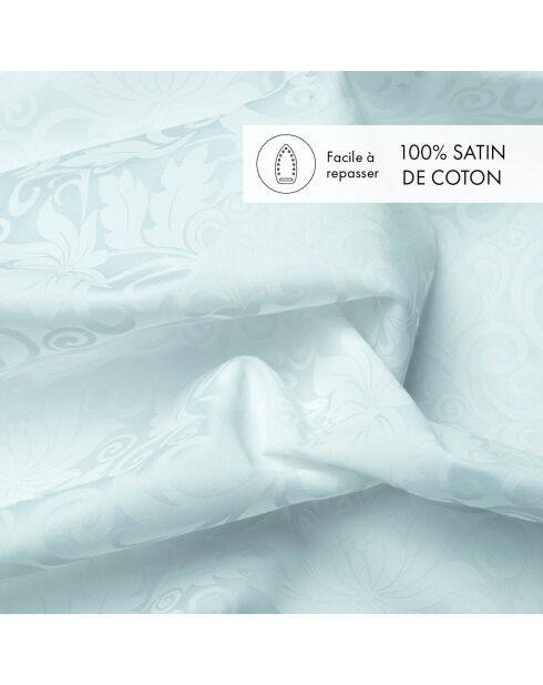 Juego de 2 fundas de almohada blancas con estampado Jacquard de satén de algodón Enchanted Flower, 2 x 63 cm