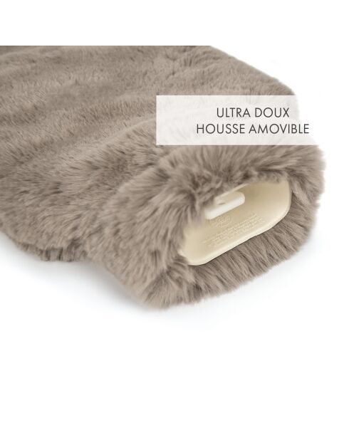 Borraccia per acqua calda con coperchio beige - 20x33 cm