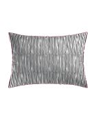 Funda de almohada de satén de algodón con poesía floral blanca y negra, 2 veces (50 x 70 cm)