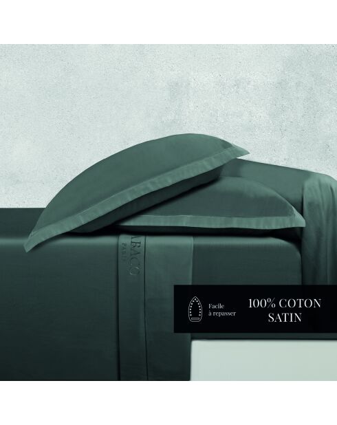 Ensemble de draps satin de coton Uni 1 baratta gris 02 - 180x200 cm