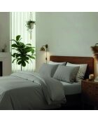 Ensemble de draps satin de coton Annecy taupe - 180x200 cm