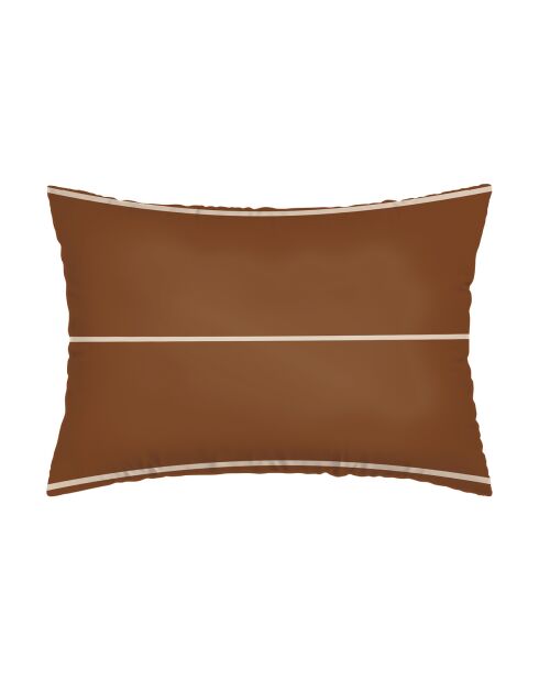 Set de 2 taies d'oreiller en satin de coton Camille brun - 2x(50x70 cm)