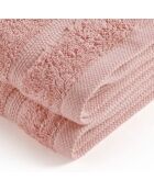 Set van 2 ultrazachte katoenen handdoeken zalmroze - 2x (45x45 cm)
