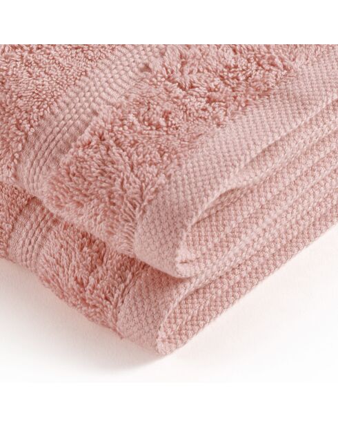 Set van 2 ultrazachte katoenen handdoeken zalmroze - 2x (45x45 cm)