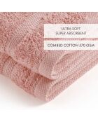 Set van 2 ultrazachte katoenen handdoeken zalmroze - 2x (45x45 cm)