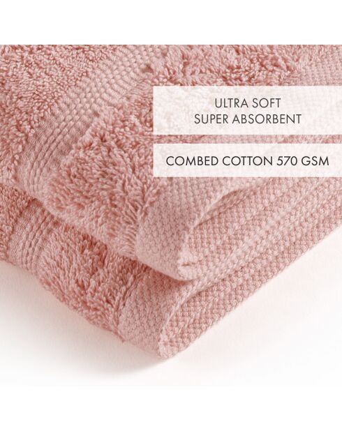 Set van 2 ultrazachte katoenen handdoeken zalmroze - 2x (45x45 cm)