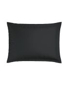 Set de 2 taies d'oreiller en satin de coton rayure tissé dobby Jacquard noir - 2x(50x70 cm)