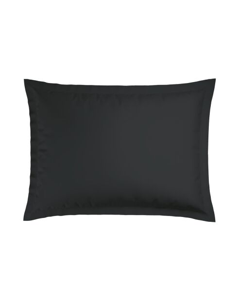 Set de 2 taies d'oreiller en satin de coton rayure tissé dobby Jacquard noir - 2x(50x70 cm)