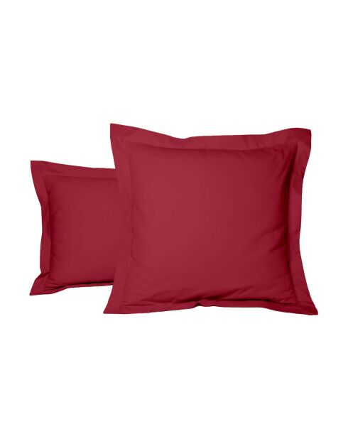 Taie d'oreiller carrée en percale de coton uni feu - 65x65cm