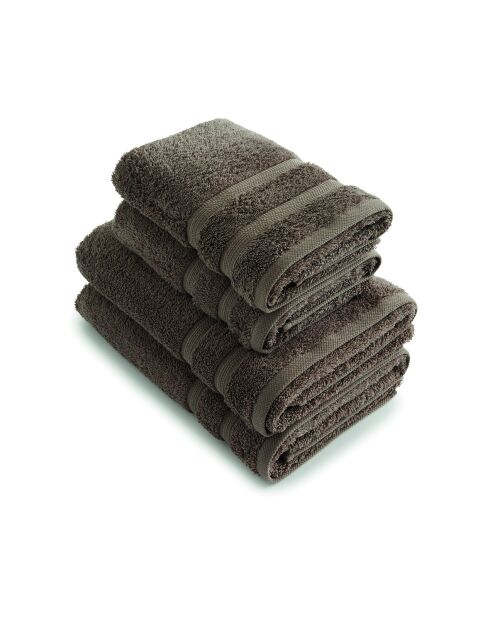 Set de 2 serviettes et 2 draps de bain marron - 2x(50x100 cm) + 2x(70x140 cm)