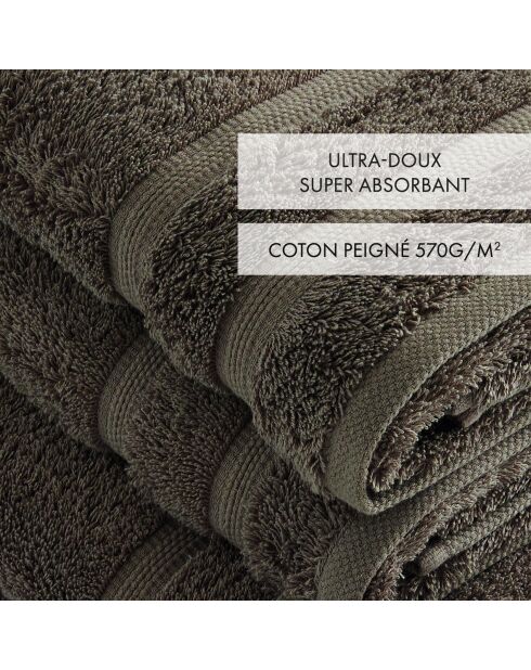 Set de 2 serviettes et 2 draps de bain marron - 2x(50x100 cm) + 2x(70x140 cm)