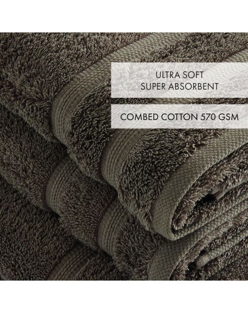Set de 2 serviettes et 2 draps de bain marron - 2x(50x100 cm) + 2x(70x140 cm)