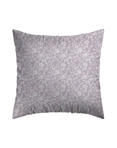 Juego de 2 fundas de almohada de satén de algodón Parterre de Roses lavanda, 63 x 63 cm