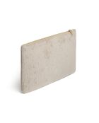 Platte buidel van taupe corduroy - 24x16,5 cm