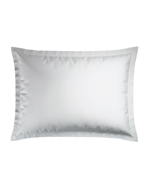 Set de 2 taies d'oreiller en satin de coton rayure tissé dobby Jacquard blanches - 50x70 cm
