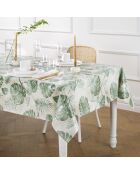 Mantel con revestimiento antimanchas Taupe Leaf Forest