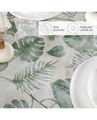 Mantel con revestimiento antimanchas Taupe Leaf Forest