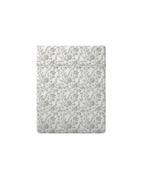 Parterre de Roses Baby-Bettlaken aus Baumwollsatin, 80 x 110 cm, Weiß/Taupe