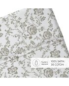 Parterre de Roses Baby-Bettlaken aus Baumwollsatin, 80 x 110 cm, Weiß/Taupe