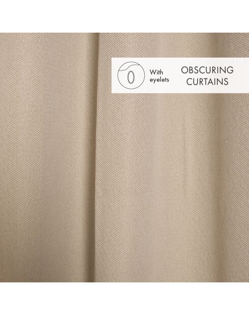 Rideau obscurcissant à œillets Lisbonne taupe - 140x220 cm