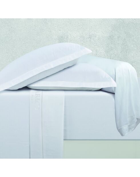 Ensemble de draps Maxi taie rectangle satin de coton Uni 1 baratta blanc 01