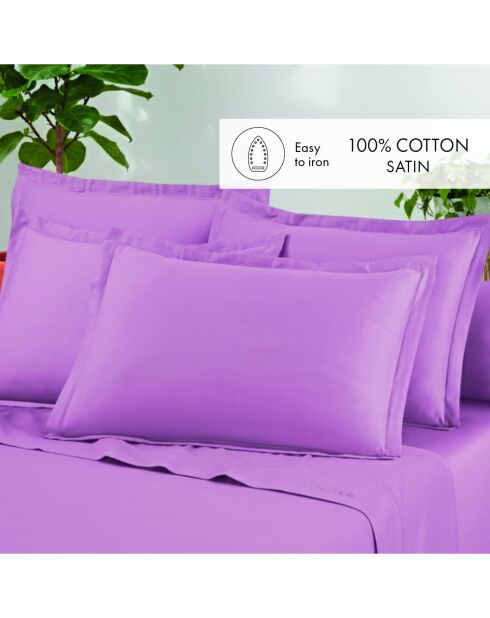 Ensemble de draps Maxi taie rectangle en satin de coton Uni 1 baratta rose 03