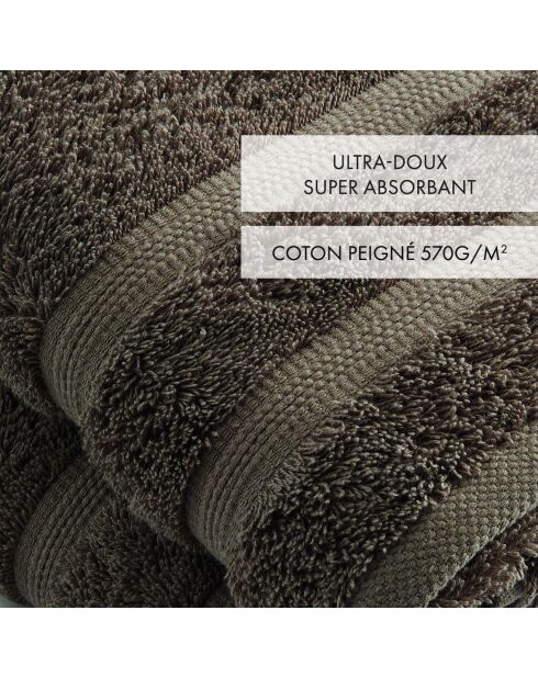 Set de 2 serviettes marron - 50x100 cm