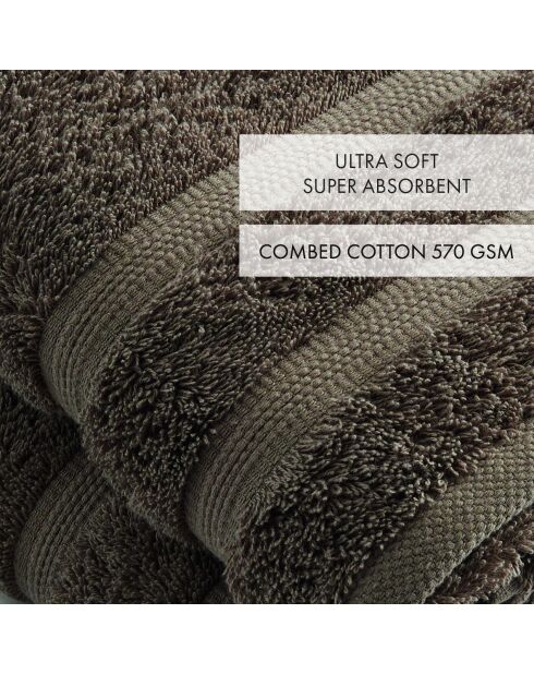 Set de 2 serviettes marron - 50x100 cm